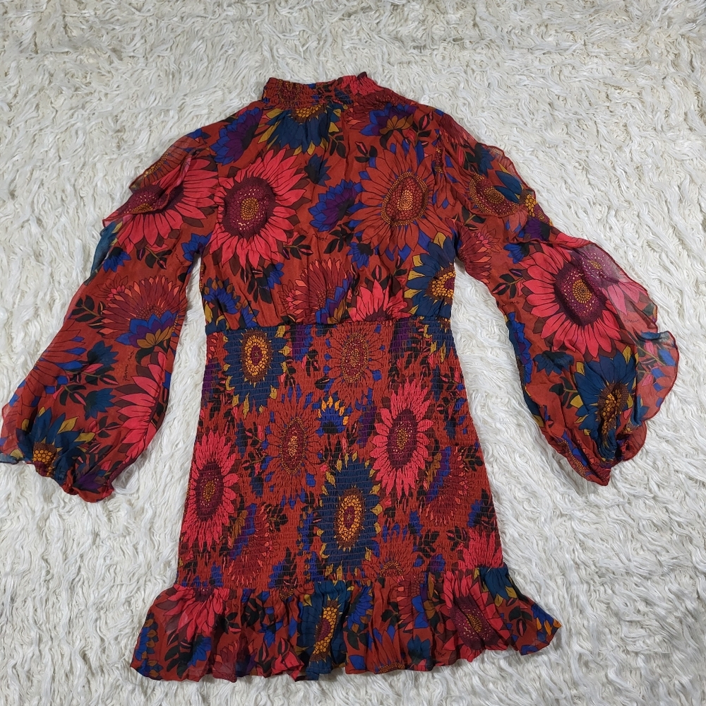 Farm x Anthropologie Smocked Mini Dress Size Small - Picture 14 of 16